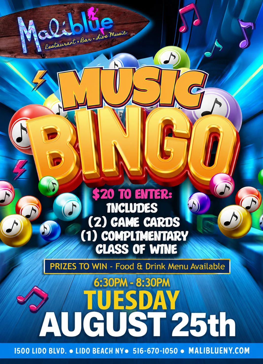 Music Bingo at Maliblue