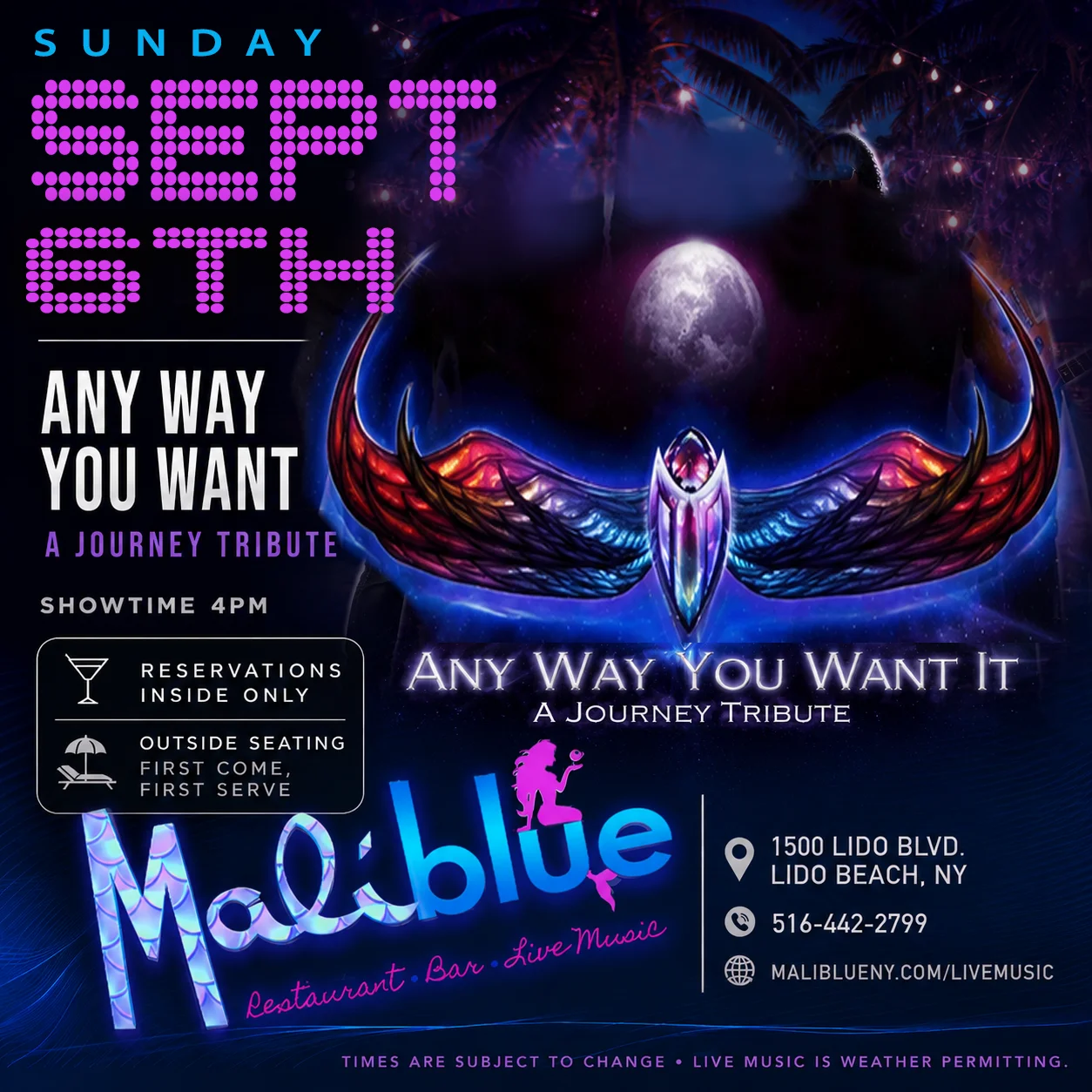 MaliBlue Live Music: Anyway You Want It (Sept 6)